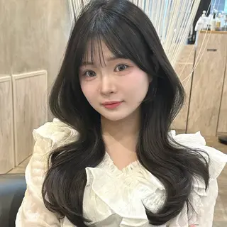 ロング 🌹ハッシュカット、 レイヤー韓国ヘア🌹のヘアスタイル