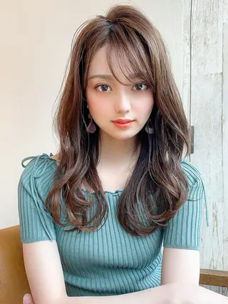セミロング 【愛され小顔カット】 YOSHIKIヘアのヘアスタイル