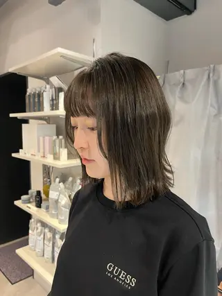 ミディアム カラー ベージュ/グレージュ 恵比寿/丸山陽平のヘアスタイル