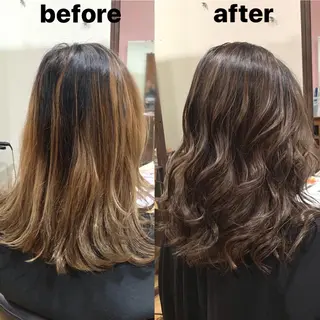 ミディアム カラー 韓国レイヤーカット★ 小林大樹のヘアスタイル