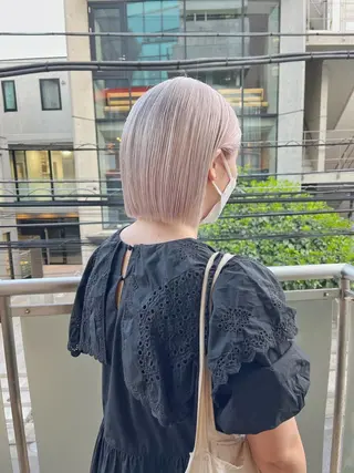 ショート ハイトーンNo.1✨ パーマ✨イマイタツヤのヘアスタイル