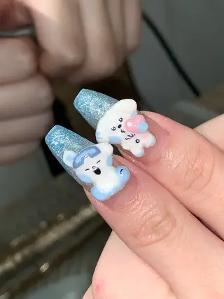 ネイル NES NAIL所属・さゆり￤推しキャラ ￤ロングネイル🩷のネイルデザイン