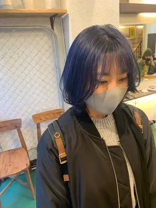 ミディアム ブリーチ/ウルフ ハッシュカット/石山のヘアスタイル