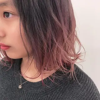 ミディアム カラー 野村 さなみ✨ぱっつんボブのヘアスタイル