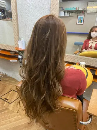 ロング カラー 藤野 陵平のヘアスタイル