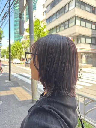 ミディアム カラー カネコ ナナミのヘアスタイル