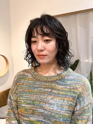 ミディアム パーマ ミディアムパーマ /癖毛パーマのヘアスタイル