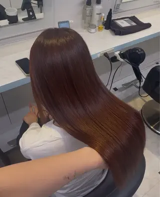 ロング カラー ブリーチなし🍒中韓 /縮毛 つや髪🍒のヘアスタイル
