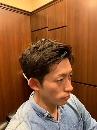 ショート パーマ メンズ ヒロ銀座 バーバーショップ神楽坂所属・ひらお あおとのヘアスタイル