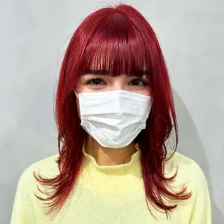 ミディアム カラー デザインカラー/パー マ🦖外岡咲希🦖のヘアスタイル