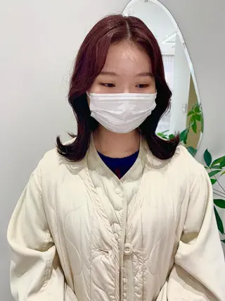 セミロング カラー 韓国ヘア🇰🇷/ 顔周り/松田光里のヘアスタイル