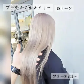 ロング カラー メンズ キッズ 髪質改善縮毛矯正×ブ リーチ特化/佐伯 駿のヘアスタイル