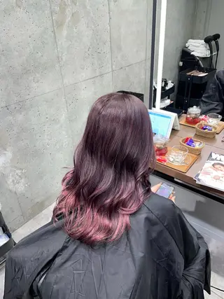 ロング カラー 暖色/ハイトーン/ カラー/HBLのヘアスタイル