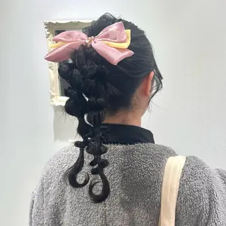 セミロング ヘアアレンジ 🍓女性専用サロン/ こころ🍓のヘアスタイル