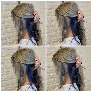 セミロング カラー ハイトーン/ブリーチ 山崎 悠次のヘアスタイル