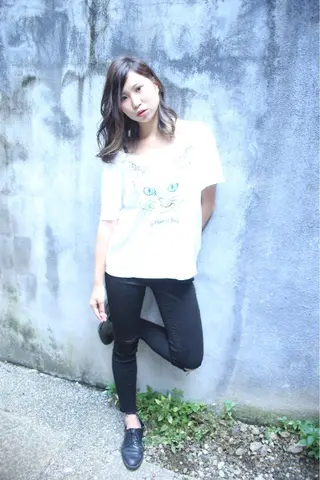 ミディアム カラー vato マンツーマンサロンのヘアスタイル