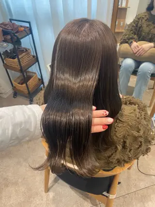 セミロング カラー 透明感カラー/韓国 ヘア🩶yuri🩵のヘアスタイル