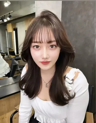 ミディアム レイヤー/顔周り 韓国ヘア森田和貴のヘアスタイル