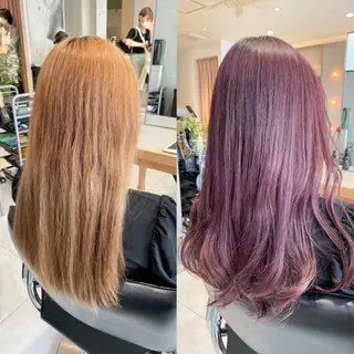 セミロング カラー 圧倒的透明感カラー nana🦕のヘアスタイル