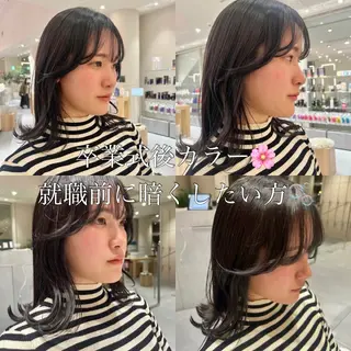 ミディアム 🫧暖色愛され透明感 🍒カラー千優のヘアスタイル