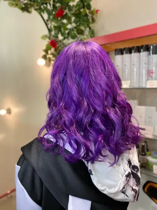 ミディアム ゆぴ☾‪/推しカラー /ハイトーンのヘアスタイル