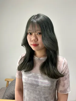 ロング カラー 似合わせ前髪／ 小顔カット🎀そうのヘアスタイル