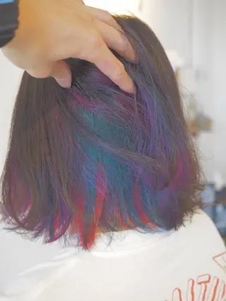 ミディアム カラー メンズハイトーン メンズバレイヤージュのヘアスタイル