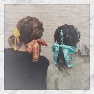 ミディアム ヘアアレンジ ヘアセット/着付け 𓇼 松本 夏美𓇼のヘアスタイル