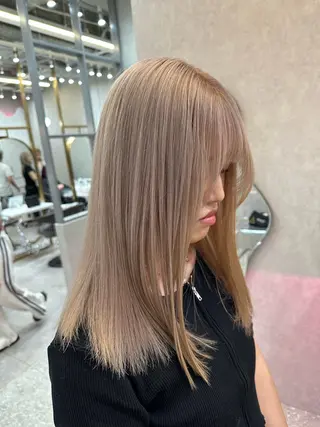 ロング カラー ケアブリーチ 韓国レイヤーKYONのヘアスタイル