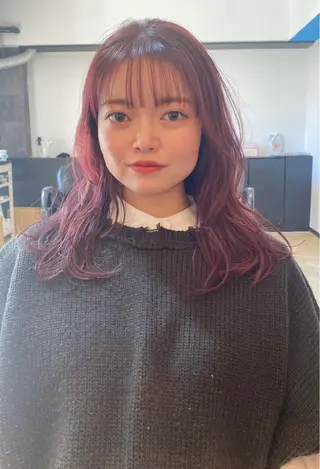 セミロング カラー パーマ ヘアアレンジ ネイル マツエク・マツパ アイブロウ 広島/ボブ/レイヤー 🌿‬wakabaのヘアスタイル