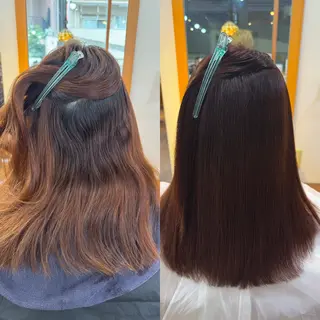 ミディアム カラー パーマ 🍀TSUJINO/ 縮毛矯正/髪質改善のヘアスタイル