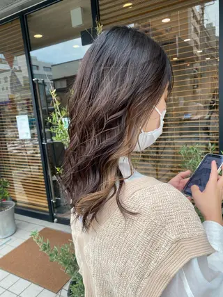 セミロング カラー ヘアアレンジ パーマ指名No1 /namiのヘアスタイル