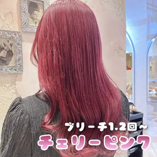 ロング 川井麻由🎀アイドル 量産🎀ピンクカラーのヘアスタイル