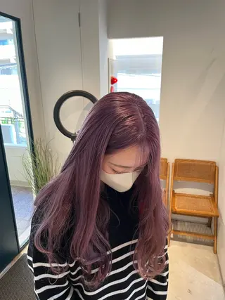 ロング カラー 艶髪ブリーチ/レイヤ ー/竹本幸希のヘアスタイル