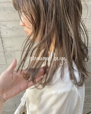 ミディアム カラー ヘアアレンジ ブリーチなしで透明感 艶カラー【Ryo】のヘアスタイル