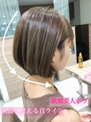 ミディアム カラー 大人女性のショート ・ボブ✂︎沼尻典祥のヘアスタイル