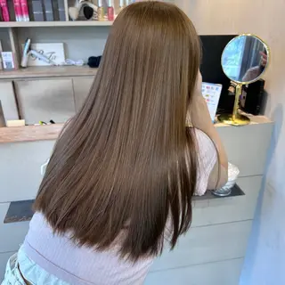 ロング 無料カット/原宿/ オリーブカラーこはるのヘアスタイル