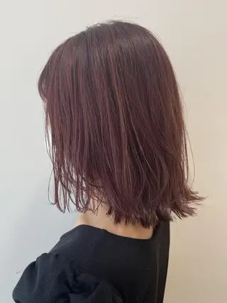 カラー ミディアム ボブ🍊暖色カラー 浅草【Bob美容師】のヘアスタイル