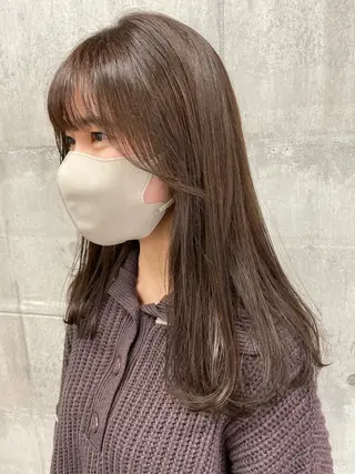 セミロング カラー Qin shaire salon 原宿店所属・レイヤーカット 韓国ヘアayameのヘアスタイル