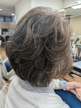 ミディアム 大人女性カット/ヘア セット✨️片本🌸のヘアスタイル