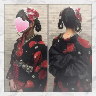 セミロング ヘアセット/着付け 𓇼 松本 夏美𓇼のヘアスタイル