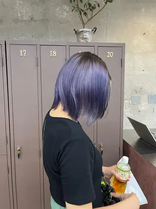 ミディアム カラー ナガノリノ /ボブ/ ベージュ/暖色のヘアスタイル