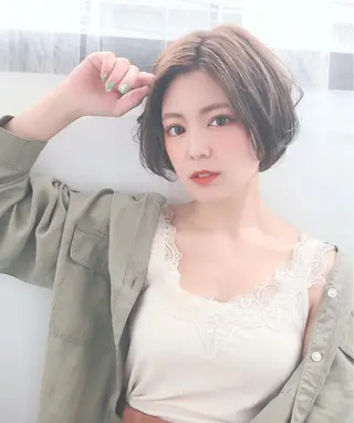 ショート カラー パーマ 美髪矯正 Rioのヘアスタイル