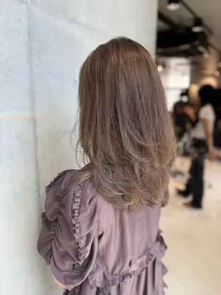 セミロング カラー 艶髪ナチュラル ヘア🍀RYOのヘアスタイル