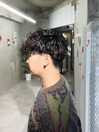 ショート パーマ メンズ door white hideのヘアスタイル