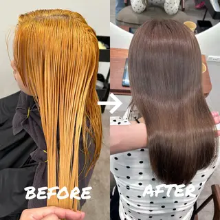 カラー 立川ハイトーンピンク 宮崎のヘアスタイル