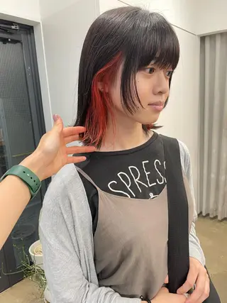 ミディアム カラー pole所属・【pole】 minaのヘアスタイル