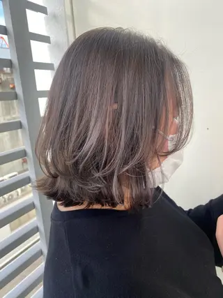 ミディアム カラー 韓国ヘア顔周りカット 艶髪ベージュtamaのヘアスタイル