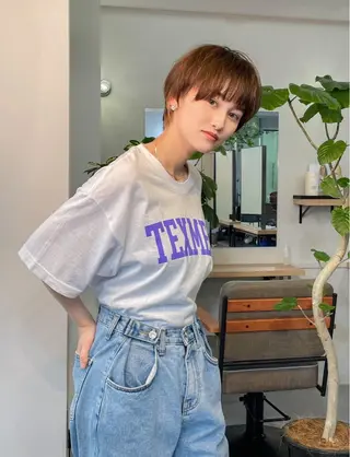 ショート カラー パーマ* 顔まわり似合わせのヘアスタイル