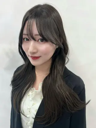 ロング カラー 映える顔周りカット ♥️韓国ヘア"ちぇるのヘアスタイル